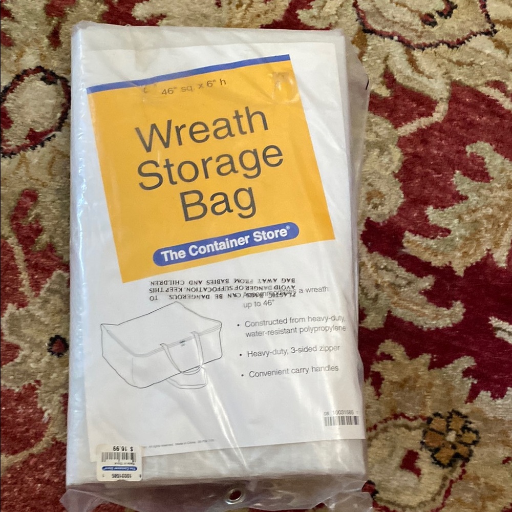 The Container Store White Storage Bag for Wreaths